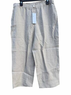 Eileen Fisher Organic Linen Cropped Pants size medium NEW